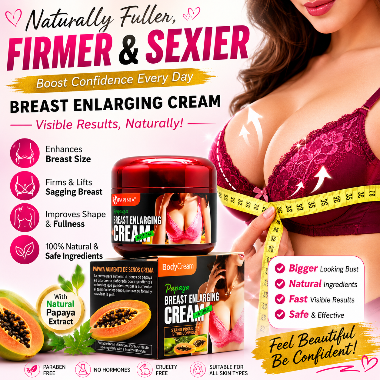 Papaya Breast Enlarging Cream | Firming & Lifting Formula with Natural Papaya Extract